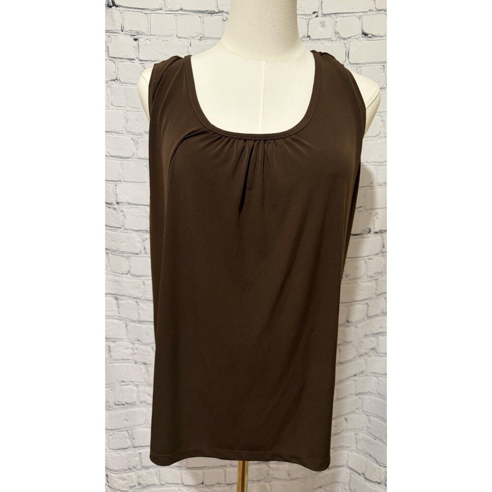 Susan Graver QVC Liquid Knit tank top in a rich chocolate brown Size Large